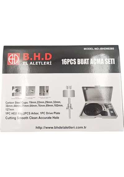 Fixonic B.h.d Bhd00265 Buat Panç Açma Seti 16 Parça 19-22-29-32-38-44-51-64-76-89-102-127mm