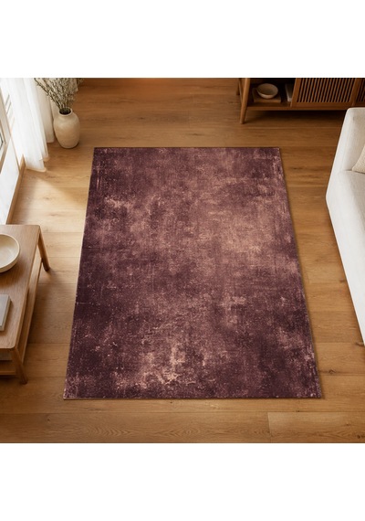 Kartela Halı Grunge Halı Kaymaz Taban Makinede Yıkanabilir Halı Gül Kurusu - 60 X 90 Cm