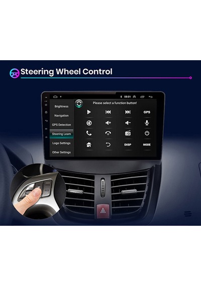 PEUGEOT 207 ANDROİD MULTİMEDYA CARPLAY 9 İNC HD IPS EKRAN 4GB/64GB KAMERA HEDİYELİ