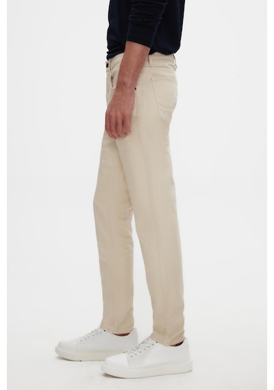 D's Damat Ds Damat Comfort Fit Ekru Düz Jean Kot Beş Cepli Yıkamalı Denim Pantolon 3hcj3ort00103 E01