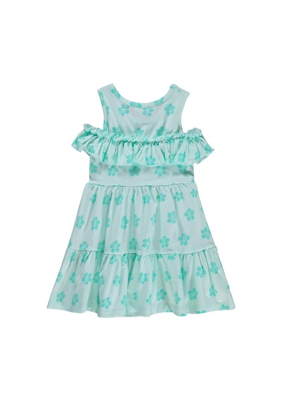 Civil Girls Çiçek Desenli Kat Kat 6-9 Yaş Elbise - Yeşil Mint Yeşili Civil Girls Çiçek Desenli Kat Kat 6-9 Yaş Elbise - Yeşil Mint Yeşili