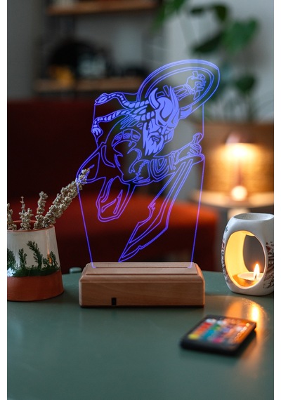 Özel Tasarım 3D Kılıç Ve Kalkanlı Viking Led Lamba