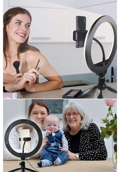 8inç 20cm Youtube Instagram Tiktok Selfie Stüdyo Video Fotoğraf Ring Light Tripod Led Halka Işık
