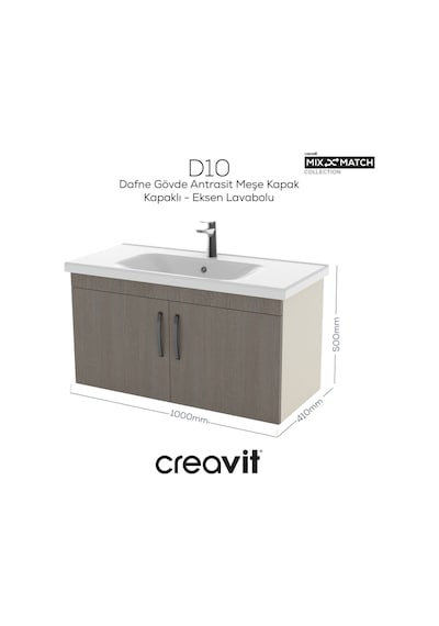 Creavit D20 100 Cm Kapaklı Lavabo Dolabı Dafne Melamin Kapak Dafne Creavit D20 100 Cm Kapaklı Lavabo Dolabı Dafne Melamin Kapak Dafne