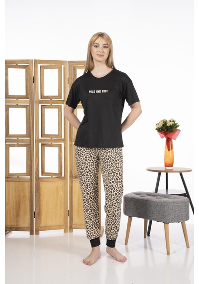 Estiva 24130 Wild And Free Kadın Kısa Kollu Pijama Takımı 001