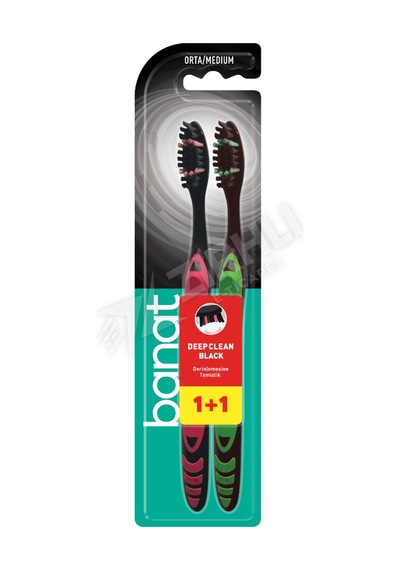 3 Adet Banat Diş Fırçası Deep Clean Black 1+1 Orta