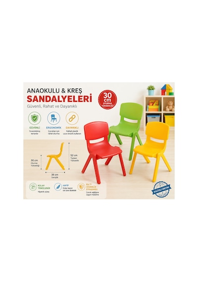 Plastik Kreş Sandalyeleri 30cm Anaokulu Plastik Sandalye Küçük Yaş Grupları İçin Özel Olarak Tasarlanmış, -konforlu Ve Güvenli Mavi Plastik Kreş Sandalyeleri 30cm Anaokulu Plastik Sandalye Küçük Yaş Grupları İçin Özel Olarak Tasarlanmış, -konforlu Ve Güvenli Mavi