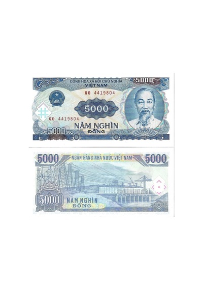 Vietnam 1991 Yılı 5000 Dong Yabancı Kağıt Para Çil Unc Koleksiyon Para