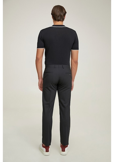 D's Damat Ds Damat Comfort Fit Siyah Düz Travel Kumaş Pantolon 5he03ob35322m 001