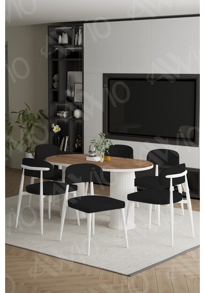 Avvio Lea Bohem Ayak Beyaz Polo Sandalye 80x160 Mutfak Masa Sandalye Takımı Akçaağaç Avvio Lea Bohem Ayak Beyaz Polo Sandalye 80x160 Mutfak Masa Sandalye Takımı Akçaağaç