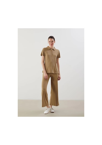 LC Waikiki Lcwaıkıkı Classic Haki Beli Lastikli Geniş Paça Kadın Pantolon