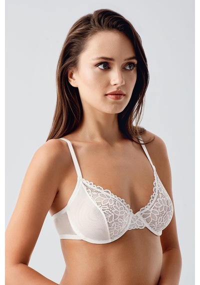 New Bra Kadın B Kap Dantelli Desteksiz Sütyen Ekru 8410 Ekru