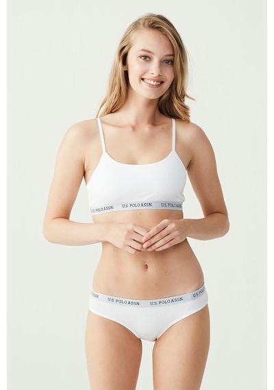 U.S. Polo Assn. Kadın Beyaz Büstiyer Slip Set 65004