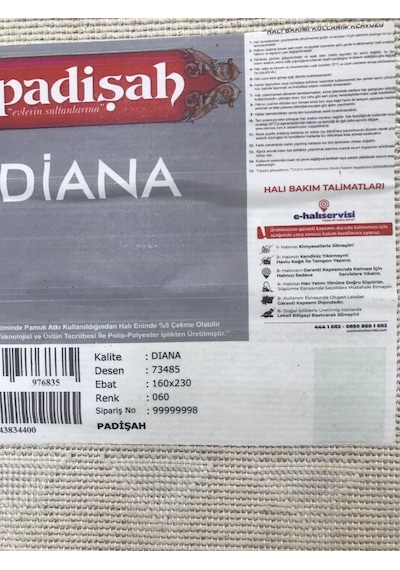 Padişah Halı Diana 73485 060 Serisi Salon Oturma Yatak Odası Halısı Krem