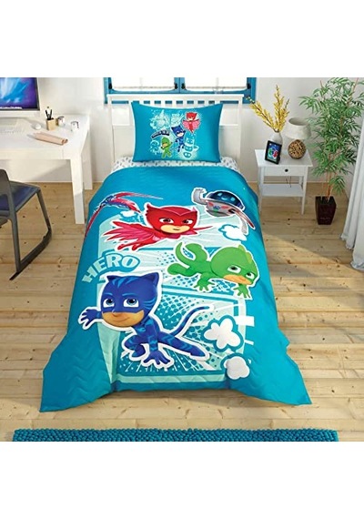 Taç Pj Masks Hero Desenli Pamuk Complete Set, Çok Renkli, Küçük Tek Kişilik Genel