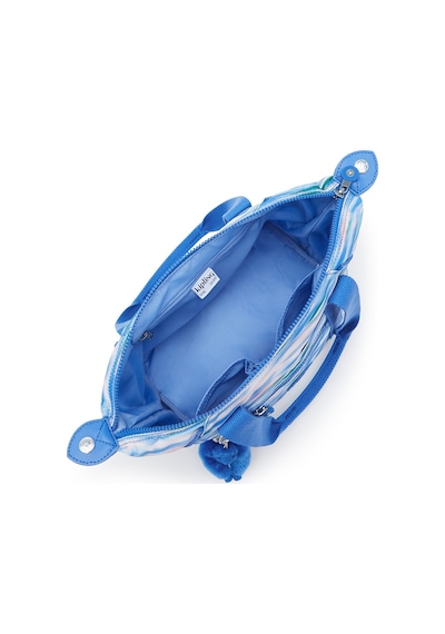 Kipling Kıplıng Art Mini Küçük Boy Omuz Çantası Ayarlanabilir Uzun Askısı İle Desenli Dıluted Blue Beyaz - Mavi