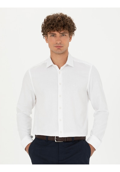 Pierre Cardin Erkek Beyaz Desenli Gömlek 50275511-vr013 Beyaz