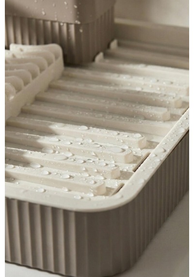 Vizon Sürgülü Lavabo Üstü Bulaşıklık & Fonksiyonel Tabaklık Ve Bardaklık 32x36 Cm