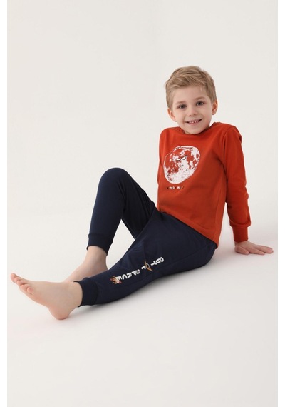 Rolypoly Roly Poly 3205 Moon Erkek Çocuk Uzun Kol Pijama Takım 001