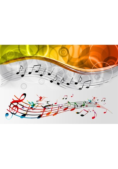 Müzik Temalı Notalı Özel Tasarım Duvar Kağıdı (397457158)