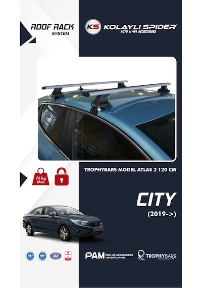 Honda City 2019+ Trophybars Ara Atkı/ Tavan Barı Gri