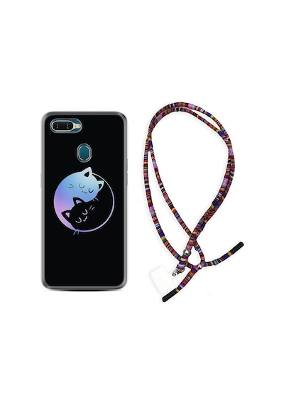 Oppo Ax7 Kılıf Rasta Boyun Askılı Love Cats 1604