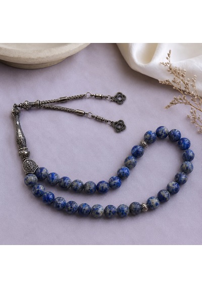 Lapis Lazuli Doğal Taş Tesbih 33 Lü 8 Mm Özel Kesim Mavi Tesbih