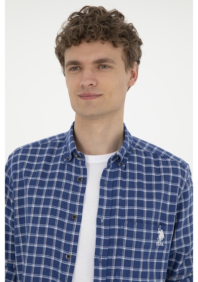 U.S. Polo Assn. Erkek Kareli Lacivert Gömlek 50283820-VR033