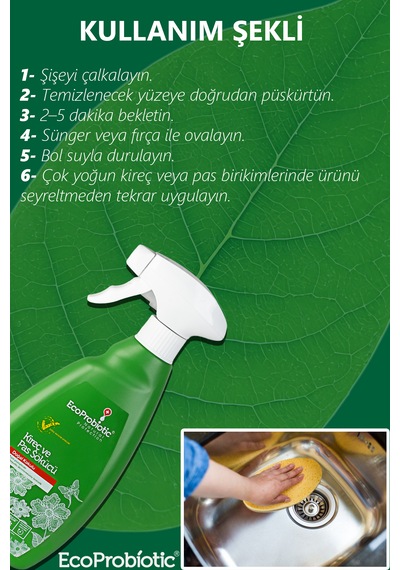 Organik Kireç Ve Pas Sökücü Sprey Güçlü Doğal Temizlik 500 Ml. Tekli