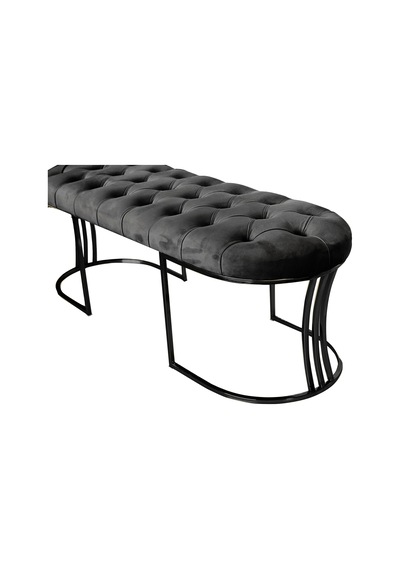 Viego Siyah Bench Puf Antrasit