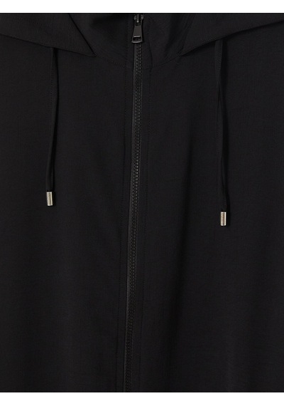 Lcw Curve Siyah Büyük Beden Kapüşonlu Kadın Sweatshirt Tunik
