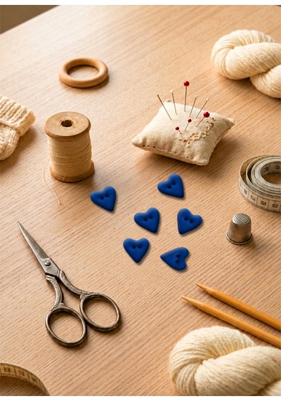 Koyu Mavi El Yapımı Polimer Kil Kalp Düğme 1,5 Cm Dekoratif Örgü, Bebek Yeleği Ve Amigurumi Düğmesi 019 Koyu Mavi
