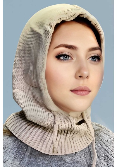 Uniquetrenders Kadın Triko Tesettür Bere Tesettür Başlık Bej