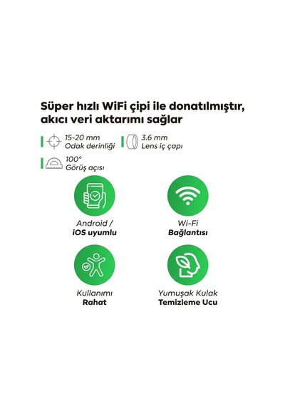 Akıllı Kulak Temizleme Cihazı - Kameralı - Wifi Ve Mobil Uygulama Uyumlu