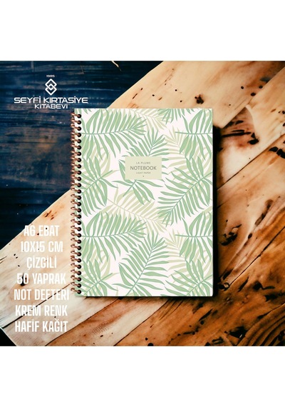 10x15 Cm Çizgili 50 Yaprak Hafif Not Defteri La Plume Karton Kapak Telli Defter 70 Gr Ivory Kağıt 2