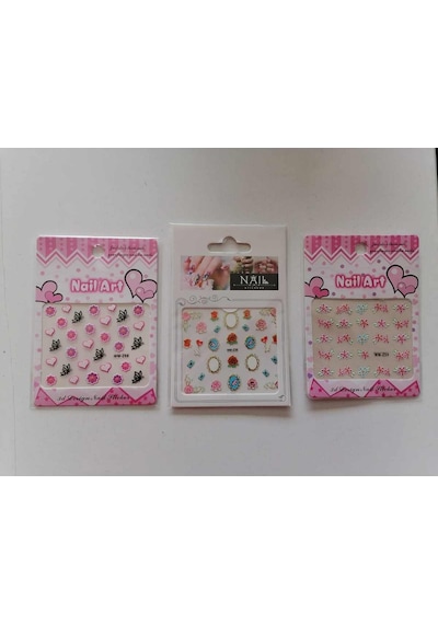 Tırnak Süsleme Sticker 3 Kartela Birden Model2
