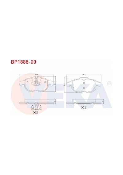 OPEL VECTRA-C 1.6 16V 2002-2008 ÖN FREN BALATA VEKA BP1888-00