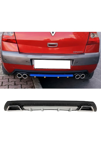 Renault Megane 2 Gri Difüzör Çiftli Kare Egzoz Görünümlü D Tip Difizör 2002 - 2009