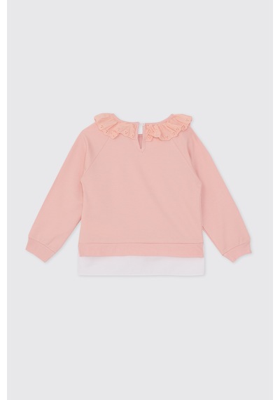 Panço Kız Çocuk Pudra Sweatshirt Pembe