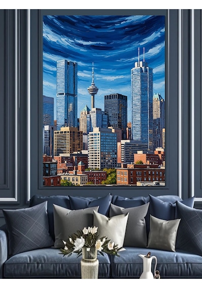 Ahşap Tablo New York Gökdelenler Manzarası