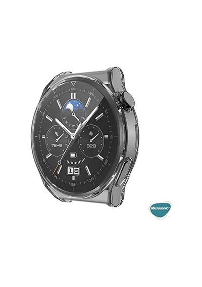 Huawei Watch Gt5 Pro 46mm Kılıf 360 Full Round Soft Silicone Şeffaf Watch Gt5 Pro 46mm İle Uyumlu Kılıf - Şeffaf