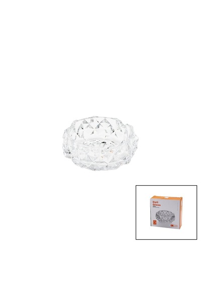 Lunaev Küçük Cam - Dıamond Kristal Şekil Yuvarlak Küllük Çap: 11.2 Cm - D: 4.4 Cm Oto Küllükler
