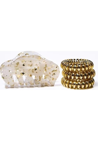 Invisibobble - Set S Apres Ski Golden Glamour -3 Spiral + 1 Klipsli Saç Tokası Diğer