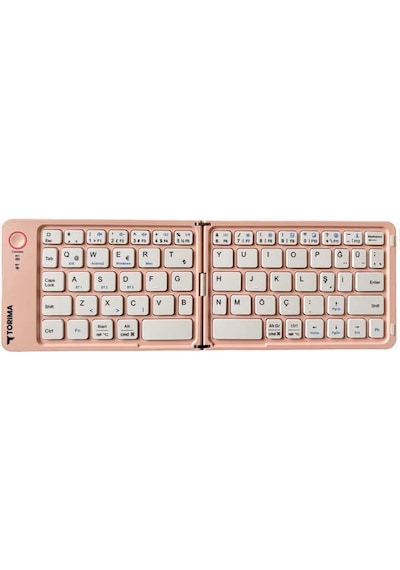 Torima TK-08 Pembe Kablosuz Katlanabilir Şarjlı Taşınabilir Mini Bluetooth Klavye