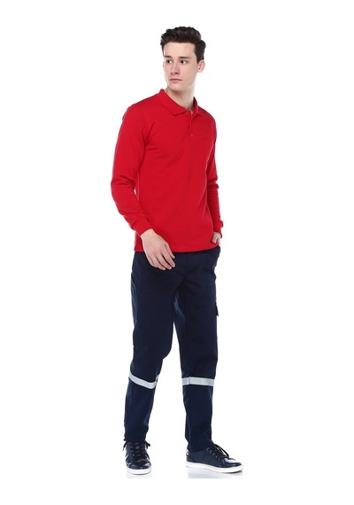 Polo Yaka Kırmızı Sweat Kırmızı