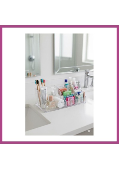 Gees Global Şeffaf Akrilik Banyo Kozmetik Düzenleyici Organizer 13x22x8 Cm Gbzs