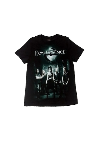 Evanescence Baskılı Unisex %100 Pamuk Siyah T-shirt SIYAH