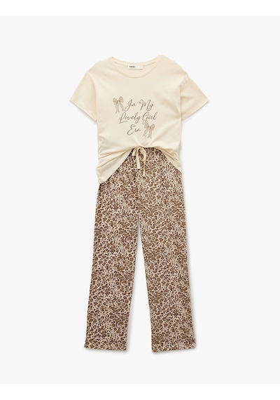 Koton Rahat Kalıp Pamuklu Örme Pijama Takımı Kahverengi Desenli 6wlk40271mk Kahverengi Koton Rahat Kalıp Pamuklu Örme Pijama Takımı Kahverengi Desenli 6wlk40271mk Kahverengi
