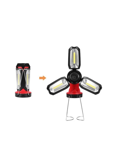 Şarjlı Katlanabilir 3 Xcob Led + 3w Led Çok Fonksiyonlu Kamp Tdrtr Çok Renkli
