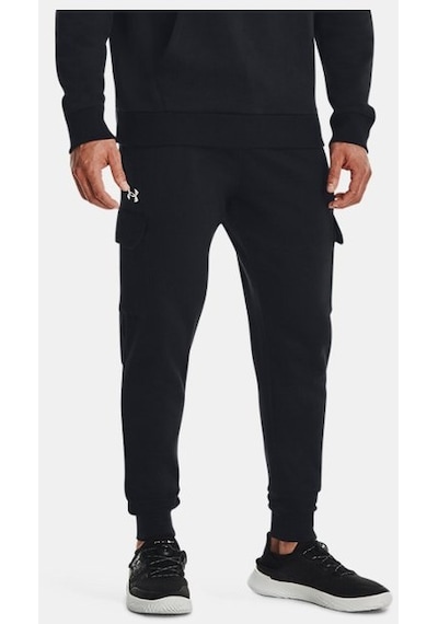 Erkek UA Rival Fleece Cargo Eşofman Altı 1382134-001 Siyah - Beyaz